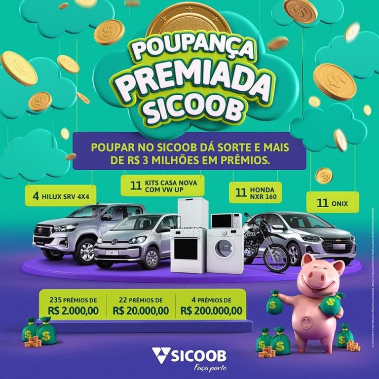 Poupança Premiada Sicoob: até R$3 milhões em prêmios!