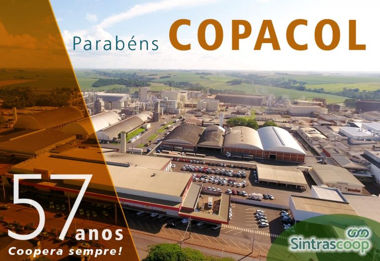 Sintrascoop parabeniza a Copacol pelos 57 anos!