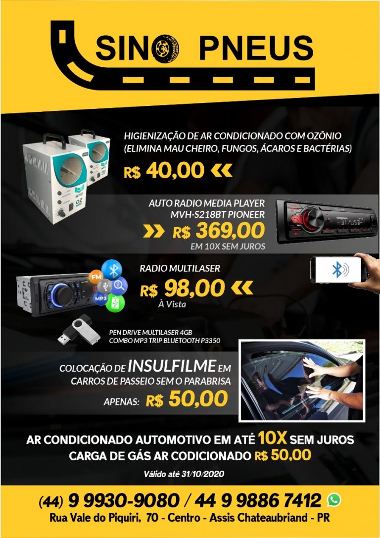Ar condicionado em até 10 x sem juros. Aproveite para higienizar o ar do seu carro!