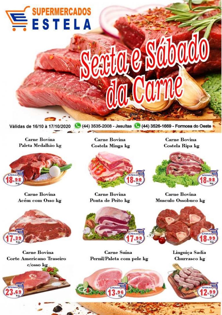 Final de semana da carne no Supermercado Estela!