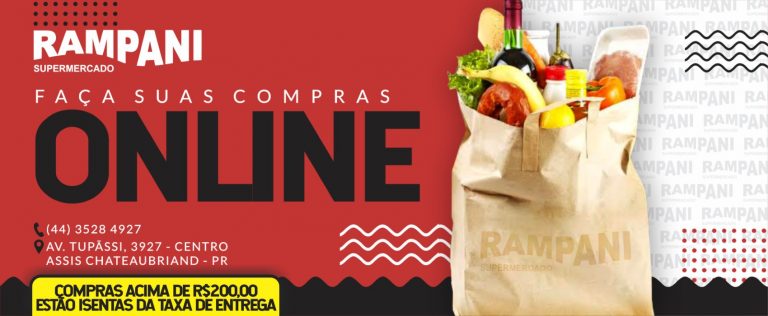 Compre no Rampani Supermercado sem sair de casa!