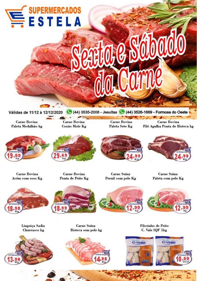 Final de semana da carne no Supermercado Estela!