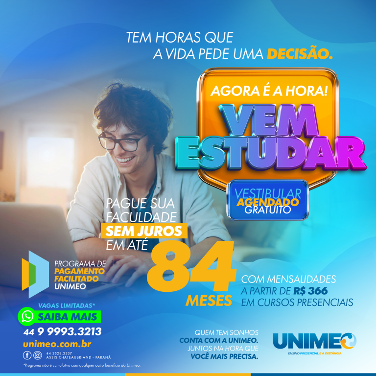 Agora é a hora: vem estudar na Unimeo!