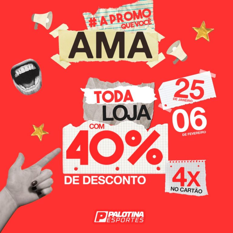 Palotina Esportes: toda loja com 40% de desconto até 6 de fevereiro