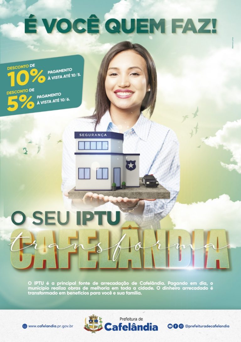 Carnês de IPTU já estão à disposição da comunidade de Cafelândia