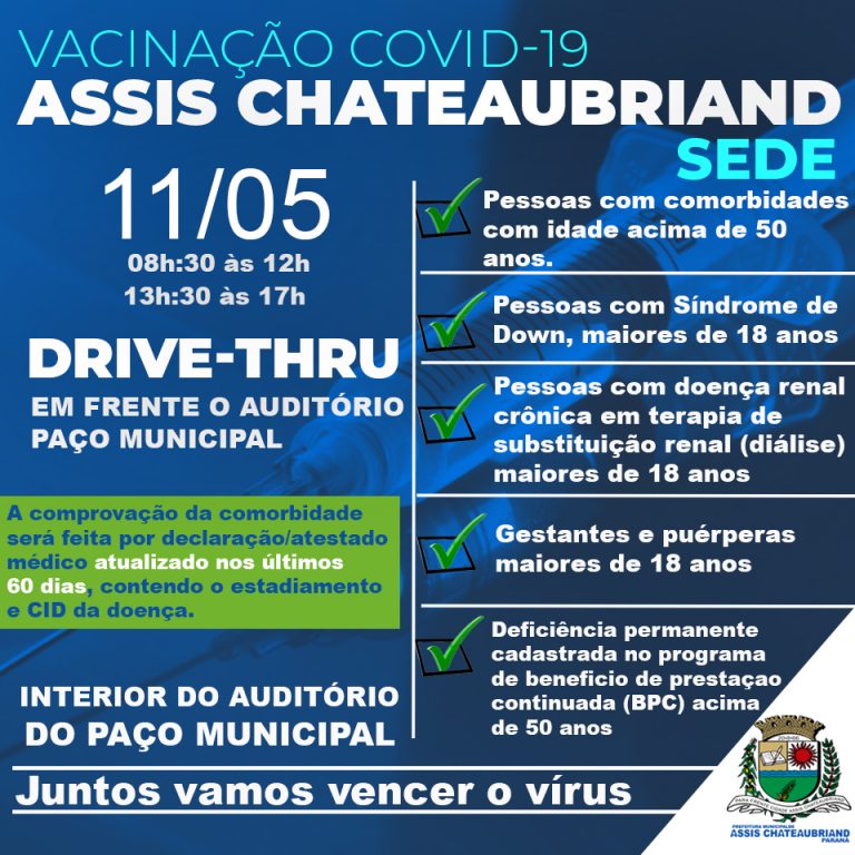 Assis Chateaubriand continua vacinando pessoas com comorbidades