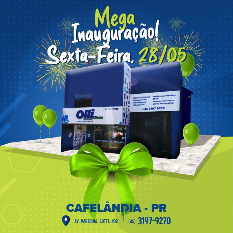 Ollin Clean Produtos de Limpeza inaugura moderna loja hoje em Cafelândia