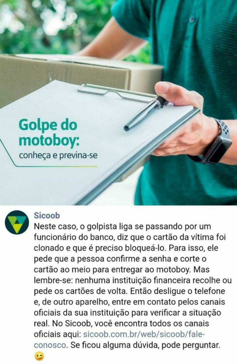 Golpe do motoboy: conheça e previna-se!