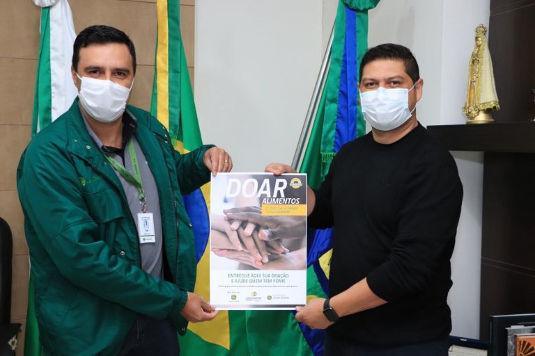 Prefeito Valtinho recebe gerente da M.A que apresenta projeto de futuras instalações e campanha de arrecadação de alimentos