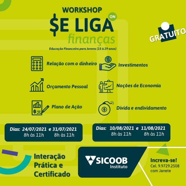 Sicoob promove Workshop sobre finanças destinado ao público dos 15 aos 29 anos