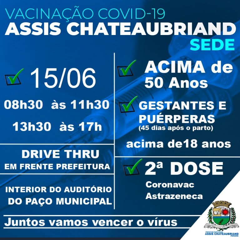 Assis vacina nesta terça gestantes e puérperas acima de 18 anos e pessoas acima dos 50 anos  