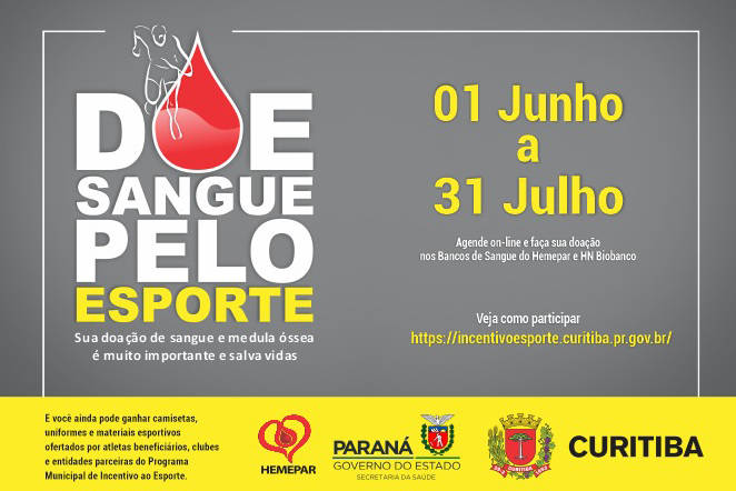 Campanha do Hemepar incentiva doação de sangue por atletas e toda a comunidade