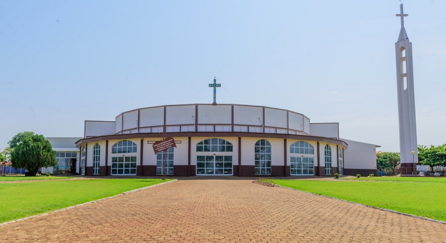 Frente Da Histórica Igreja Católica Padroeira Padroeira Em Denison