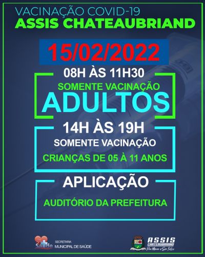 Assis vacina adultos das 8h às 11h e crianças das 14h às 19h nesta terça-feira