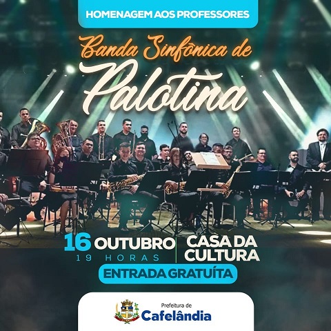 Orquestra Sinfônica de Palotina se apresenta em Cafelândia dia 16, em homenagem ao Dia do Professor