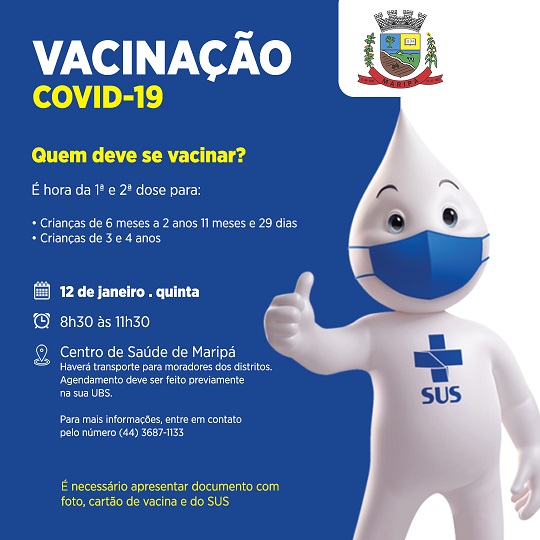 Maripá: Secretaria de Saúde vacina crianças de 6 meses a 4 anos nesta quinta-feira