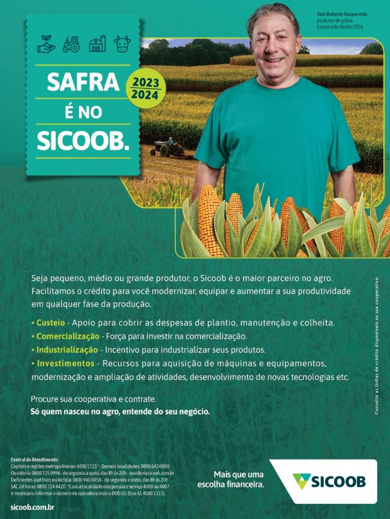 Sicoob atenderá produtores no Plano Safra 23/24