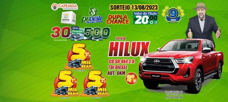 Proeste vai sortear uma Toyota Hilux no dia dos pais