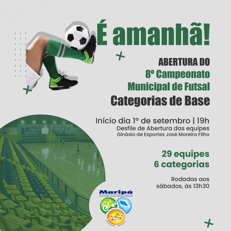 Abertura do Campeonato de Futsal Categorias de Base acontece nesta sexta (1º) em Maripá