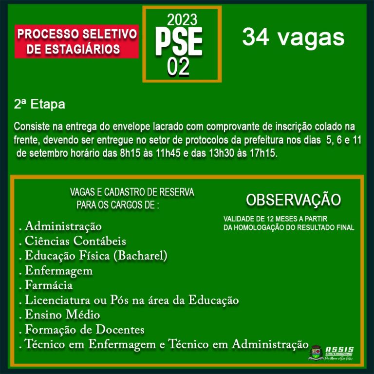 Inscritos no PSE em Assis Chateaubriand devem ficar atentos às datas