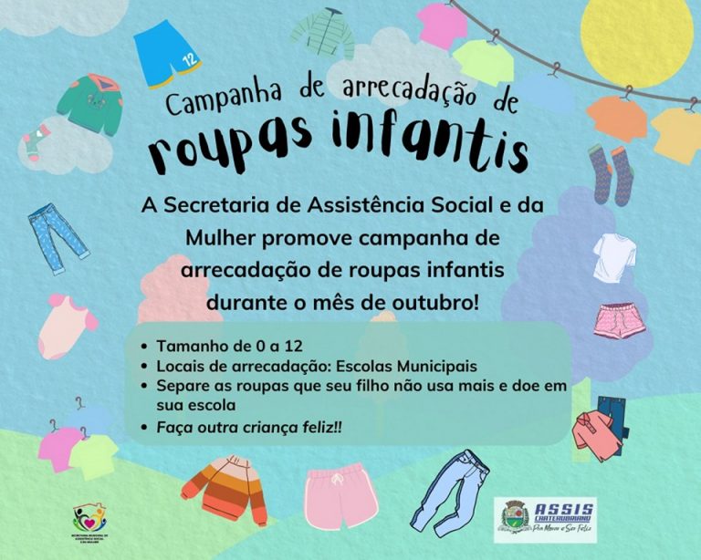 Assistência Social promove campanha de arrecadação de roupas infantis