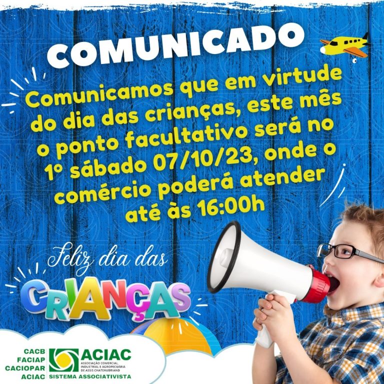 ACIAC informa: Comércio pode atender até as 16h neste sábado