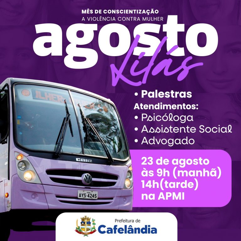 Cafelândia recebe Ônibus Lilás nesta sexta-feira