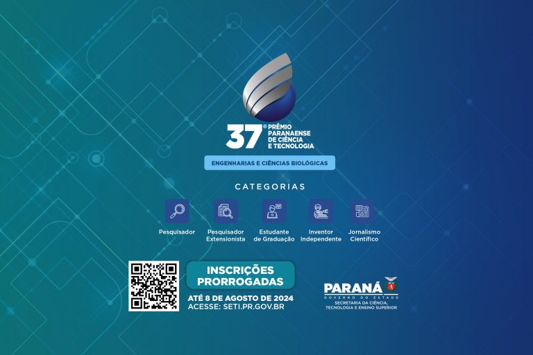 Inscrições do Prêmio Paranaense de Ciência e Tecnologia vão até quinta-feira