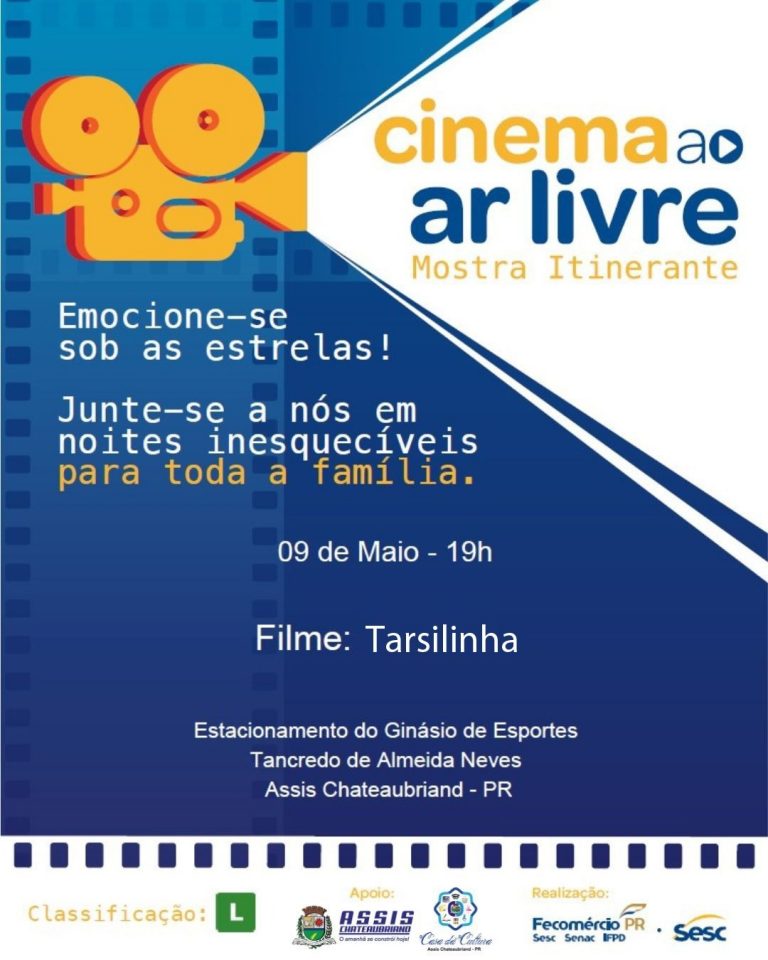 Cinema Itinerante será realizado nesta sexta-feira dia 9, em Assis Chateaubriand