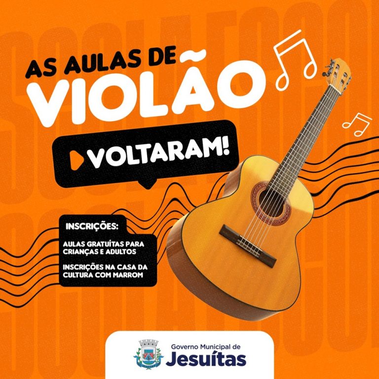 Prefeitura de Jesuítas retoma aulas gratuitas de violão para crianças e adultos