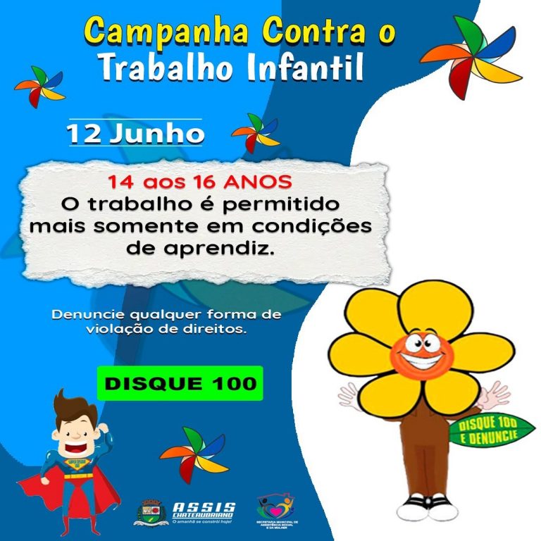 Assis Chateaubriand promove Campanha Municipal contra o trabalho infantil