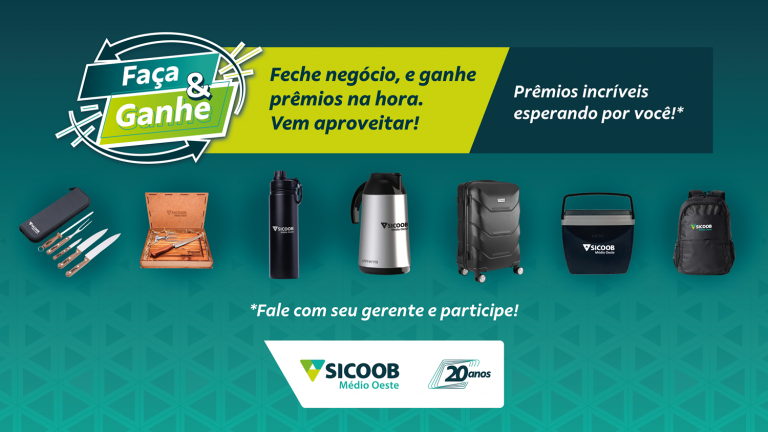 Sicoob Médio Oeste: campanha de prêmios dos 20 anos encerra primeiro mês com excelente aceitação