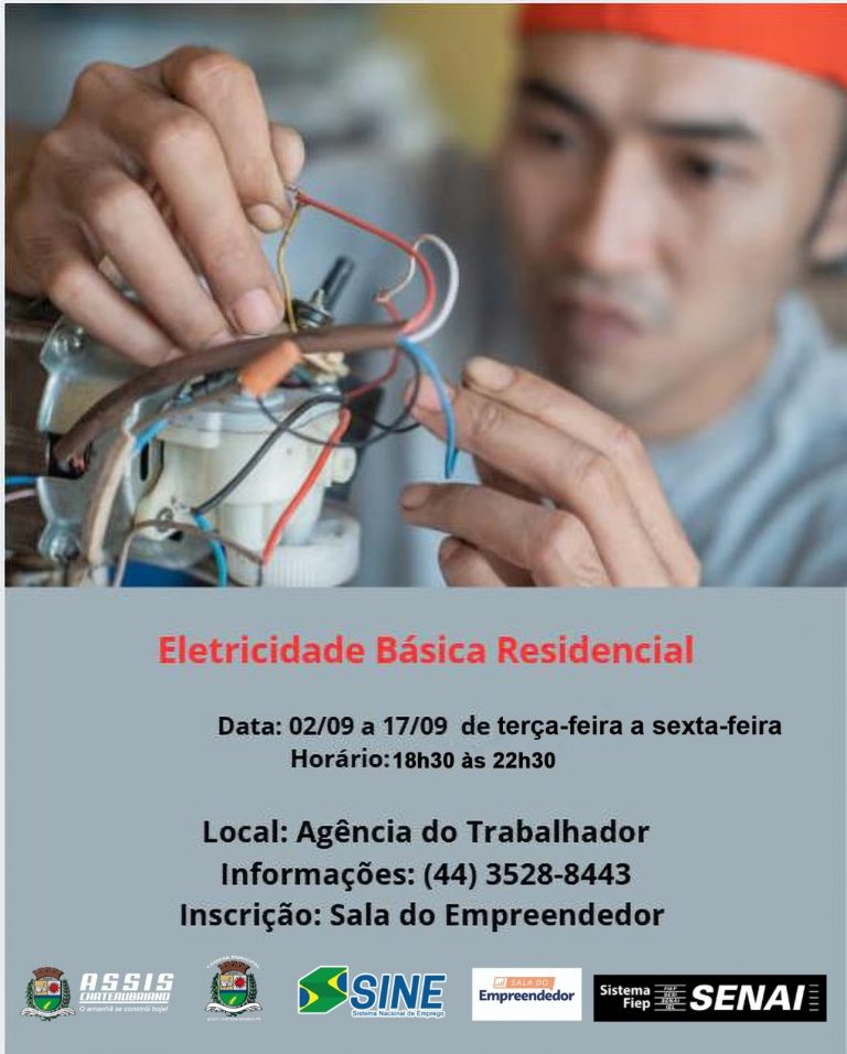 Curso de Eletricidade Básica Residencial é oferecido gratuitamente em Assis Chateaubriand