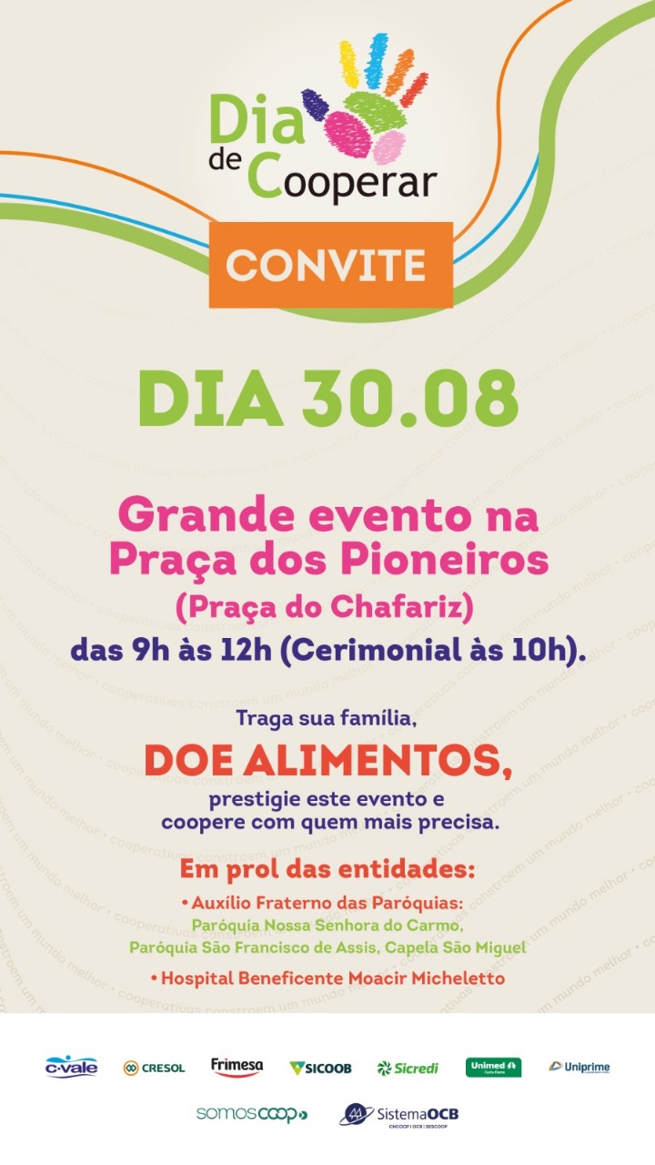 Cooperativas se unem para arrecadar alimentos no Dia C 2025