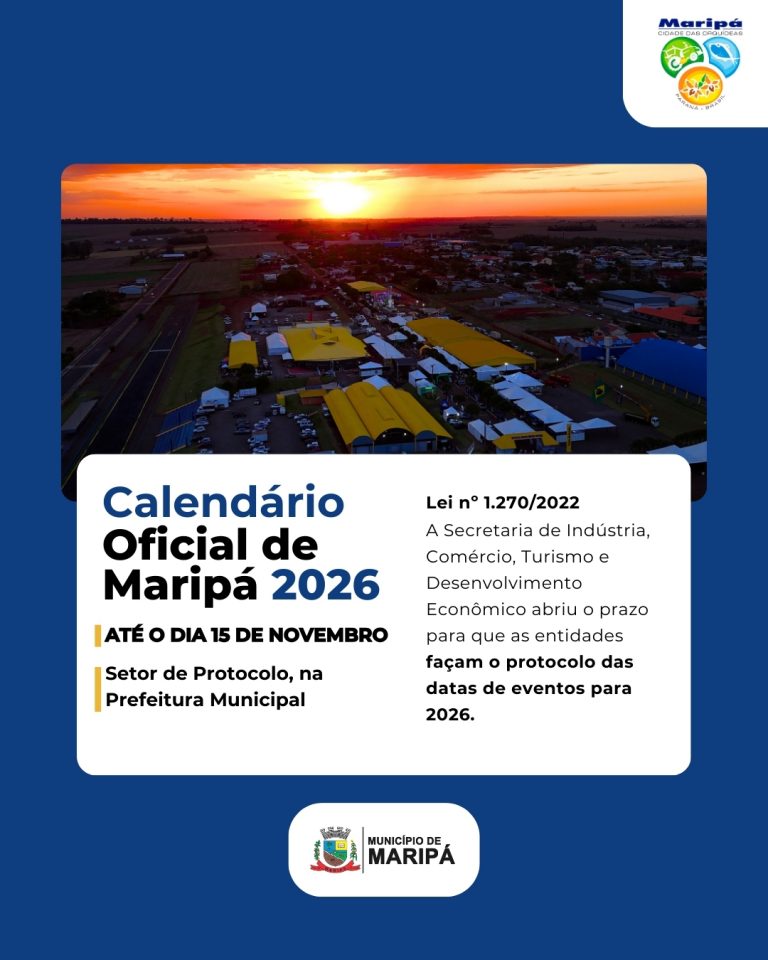 Maripá abre prazo para inclusão de eventos no Calendário Oficial 2026