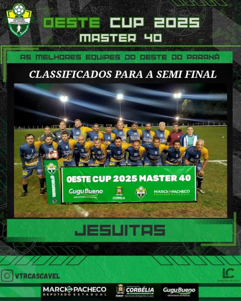 Jesuítas está na semifinal da Oeste Cup 2025 Master 40