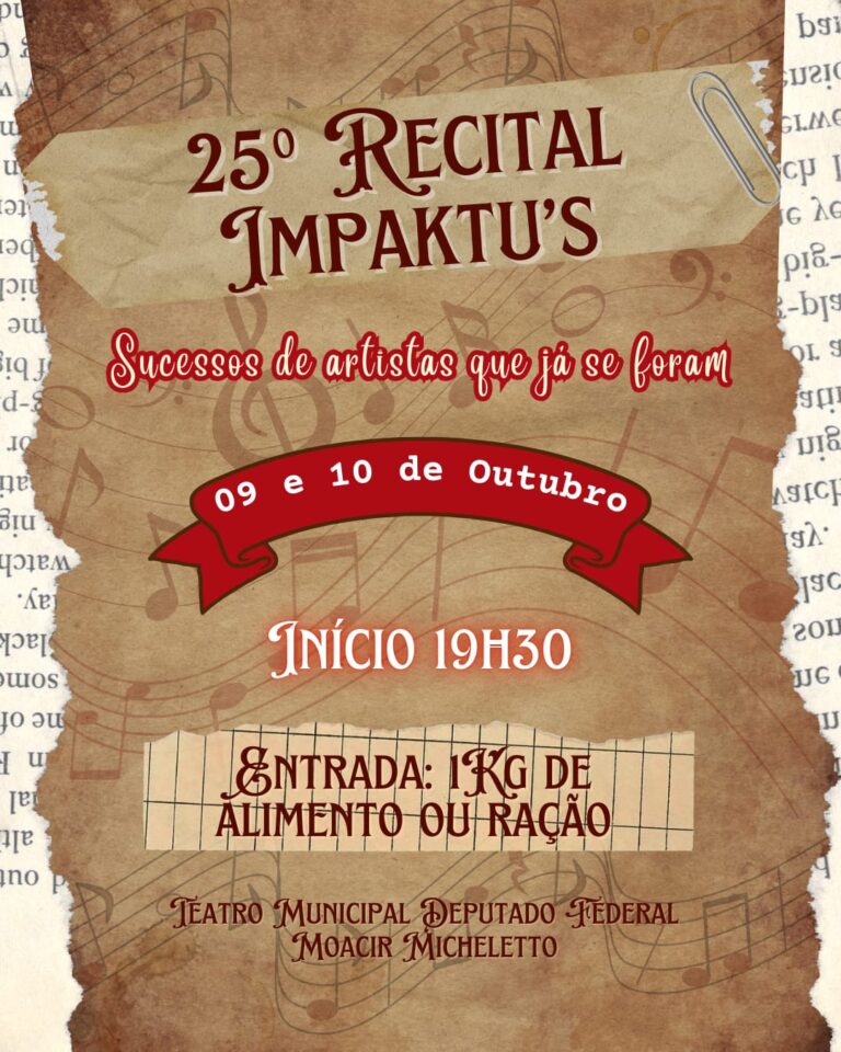 25º Recital da Oficina de Música Impaktu’’s é a atração desta quinta e sexta-feira no Teatro Municipal