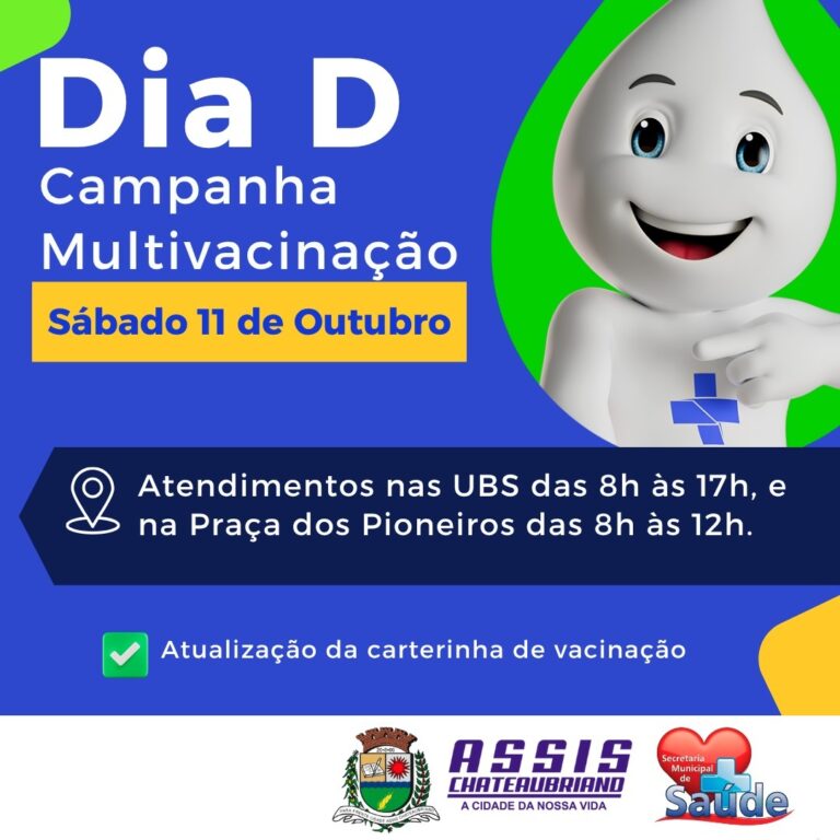 Dia D da Multivacinação é neste sábado, 11 de outubro!