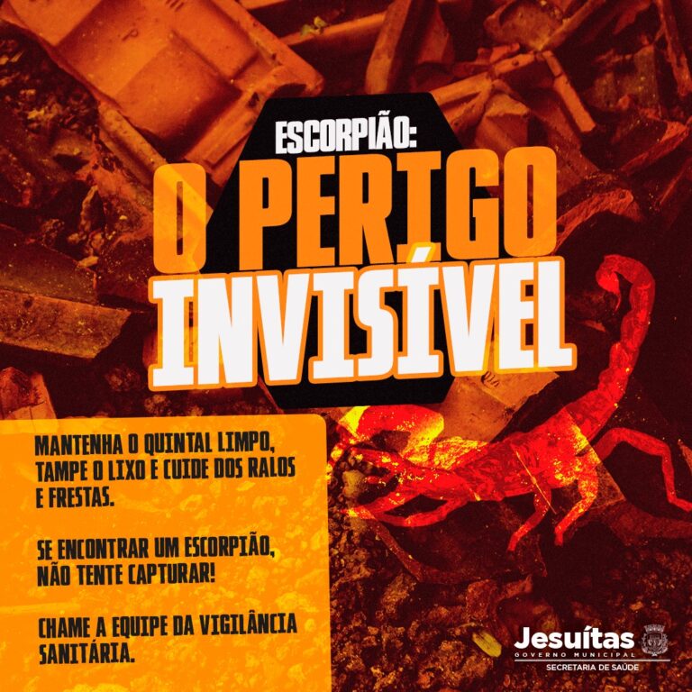 Prefeitura de Jesuítas reforça orientações sobre prevenção contra escorpiões