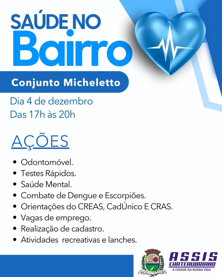 Município de Assis Chateaubriand promove ação “Saúde no Bairro”