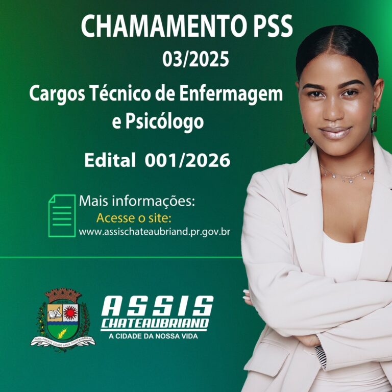 Município de Assis Chateaubriand convoca candidatos para PSS