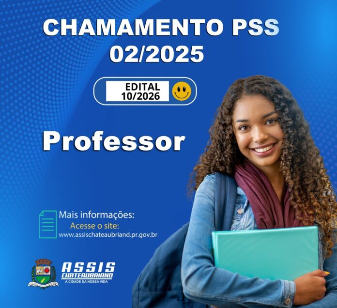 Prefeitura de Assis Chateaubriand convoca professores aprovados em PSS