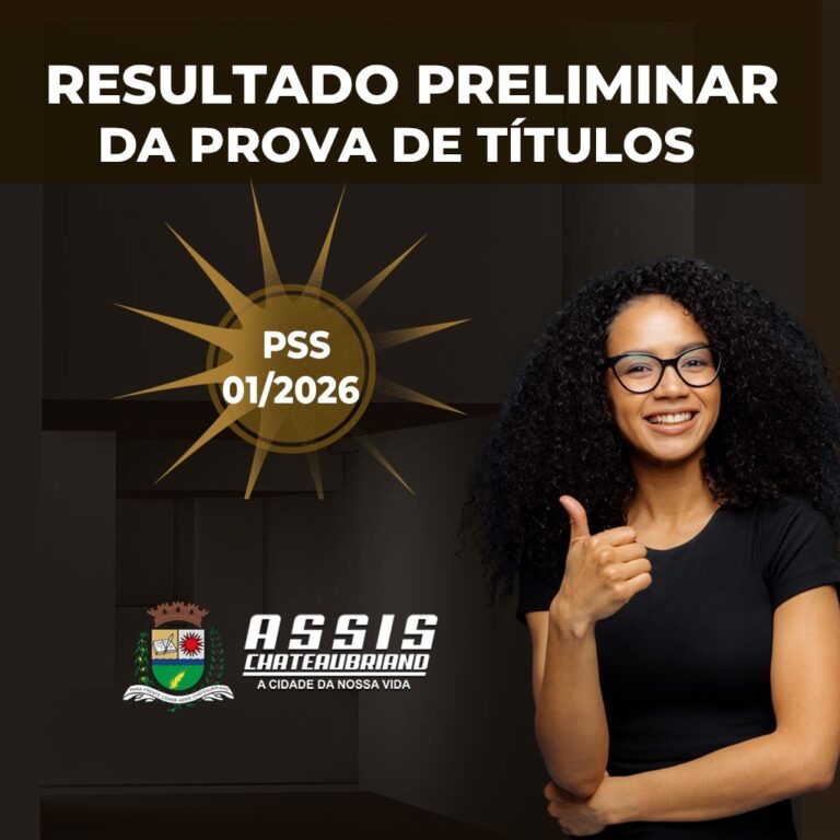 Resultado preliminar da Prova de Títulos do PSS 01/2026