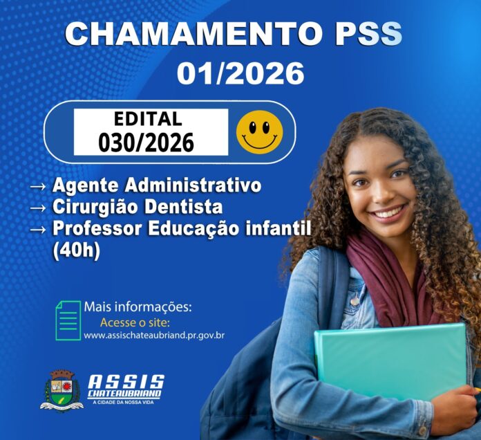 Edital PSS nº 030/2026: Convocação de candidatos