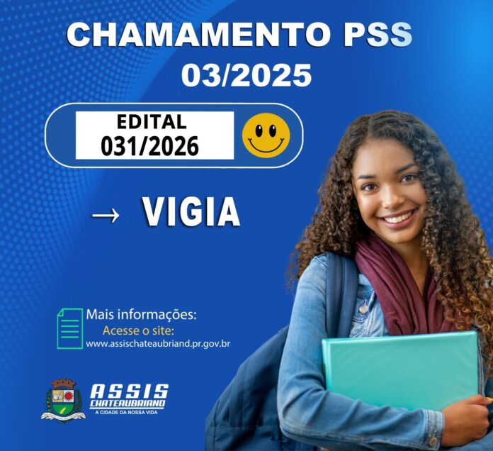 PSS nº 031/2026 para o cargo de Vigia
