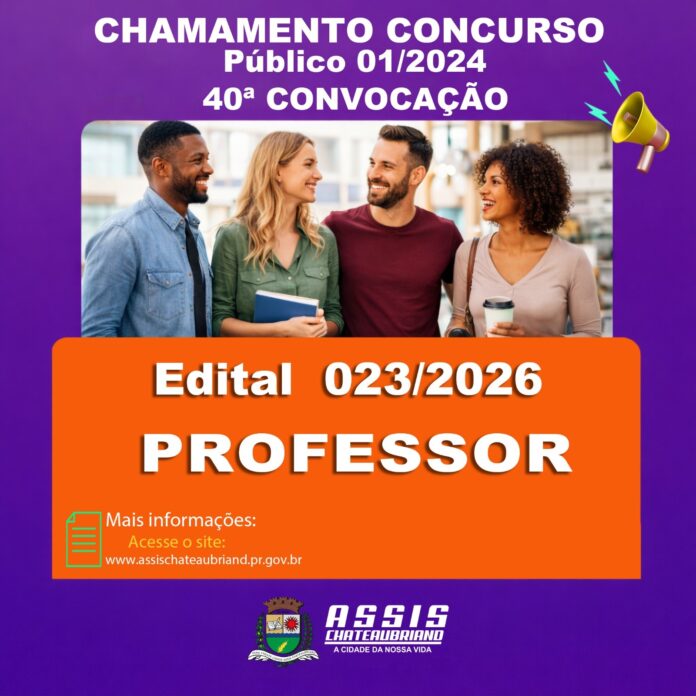 Quadragésima convocação no concurso público 01/2024