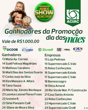 Assis &eacute; Show do Dia das M&atilde;es: ACIAC sorteia R$ 51 mil na promo&ccedil;&atilde;o e conta com presen&ccedil;a de seis ex-presidentes
