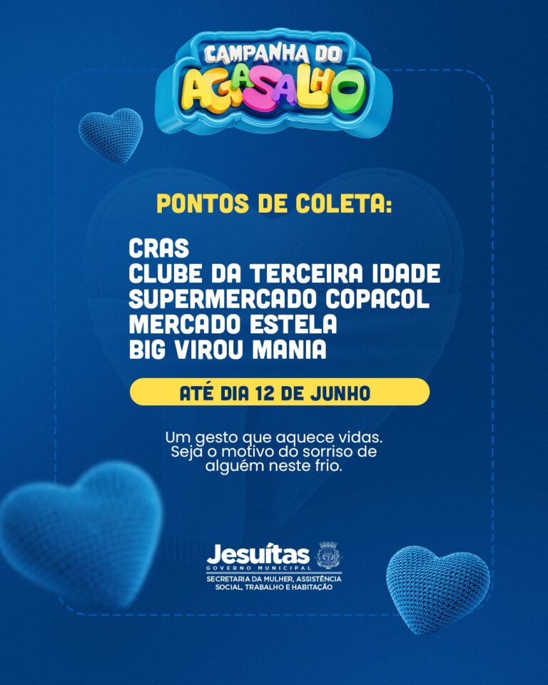 Campanha do Agasalho em Jesuítas arrecada doações em diversos pontos