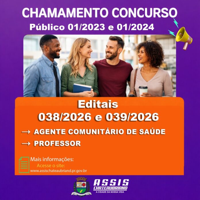 Concursos Públicos 01/2023 e 01/2024: Convocação de candidatos habilitados