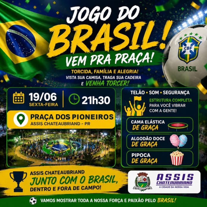 Brasil x Haiti: Praça dos Pioneiros terá telão de LED e programação gratuita nesta sexta (19)